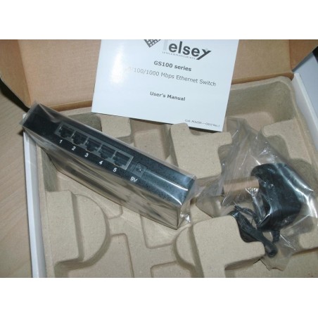 SWITCH ETHERNET 5 PORTE GIGA SWITCH TELSEY GU100500-00 GS105 NUOVO 10.100.1000