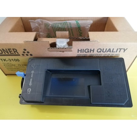 TONER TK-3100 COMPATIBILE CON KYOCERA FS 2100D  NERO CON VASCHETTA DI RECUPERO