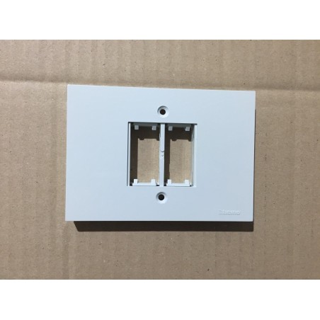 PLACCA 2 MODULI BTICINO DOGIC mod.500/72 BIANCA -  NUOVO agx