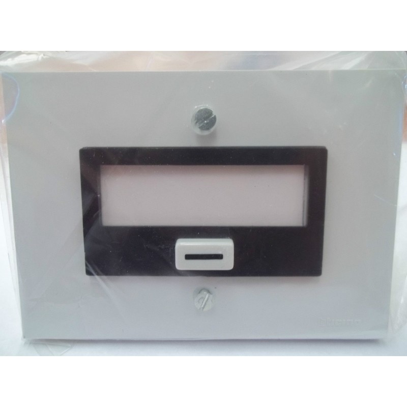 PULSANTE VINTAGE CON TARGA PORTA NOME CAMPANELLO BTCINO DOGIC mod.3908   NUOVO