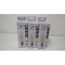 ILLUMINAZIONE FILAMENT LED CANDLE BULB 4W V-TAC VT-1986  nuovo sva