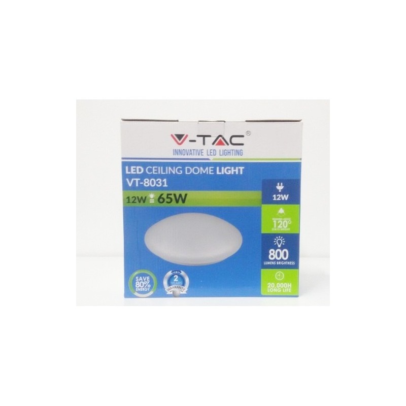 V-TAC PLAFONIERA LED 12W  FORMA TONDA LUCE FREDDA 6500K 5562  nuovo agx