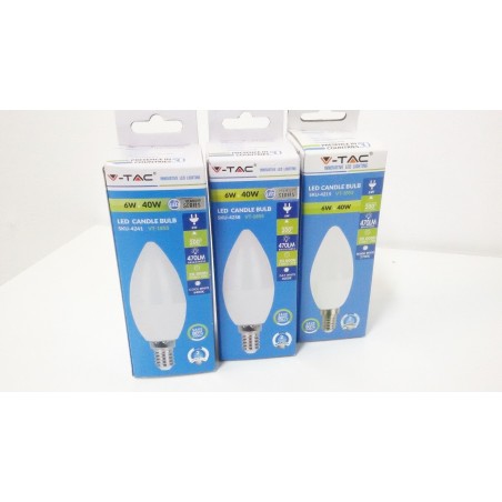 V-TAC VT-1855 LAMPADINA LED E14 6W CANDELA