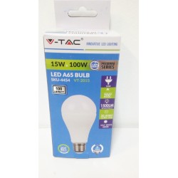 V-TAC VT-2015 LAMPADINA LED E27 15W BULB A65 BIANCO NATURALE (4500K) SKU - 4454