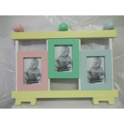 PORTAFOTO CON 3 CORNICI DA 6X9cm BIMBO\A PER IDEA REGALO E BOMBONIERA nuovo vlx