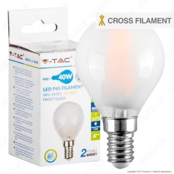 V-TAC VT-1835 Lampadina LED E14 4W P45 Filamento Incrociato Satinato 6400K - SKU 44941