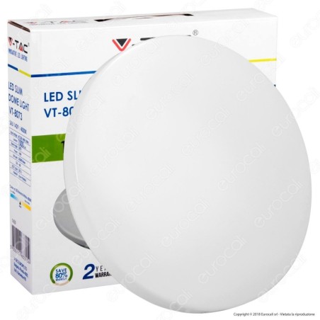 V-TAC VT-8073 PLAFONIERA LED 14W FORMA ROTONDA COLORE BIANCA CALDA 6500K - SKU 1430