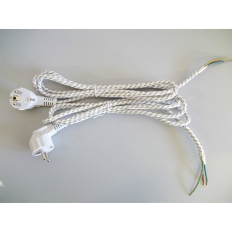 2 PEZZI CAVO ALIMENTAZIONE FERRO DA STIRO CORDONE TIGRATO,SPINA SCHUKO 1,80M VLX