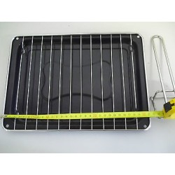 TEGLIA LECCARDA + GRIGLIA FORNETTO 31,7 X 22,7 +PRESA GRIGLIA OMAGGIO NUOVO agx