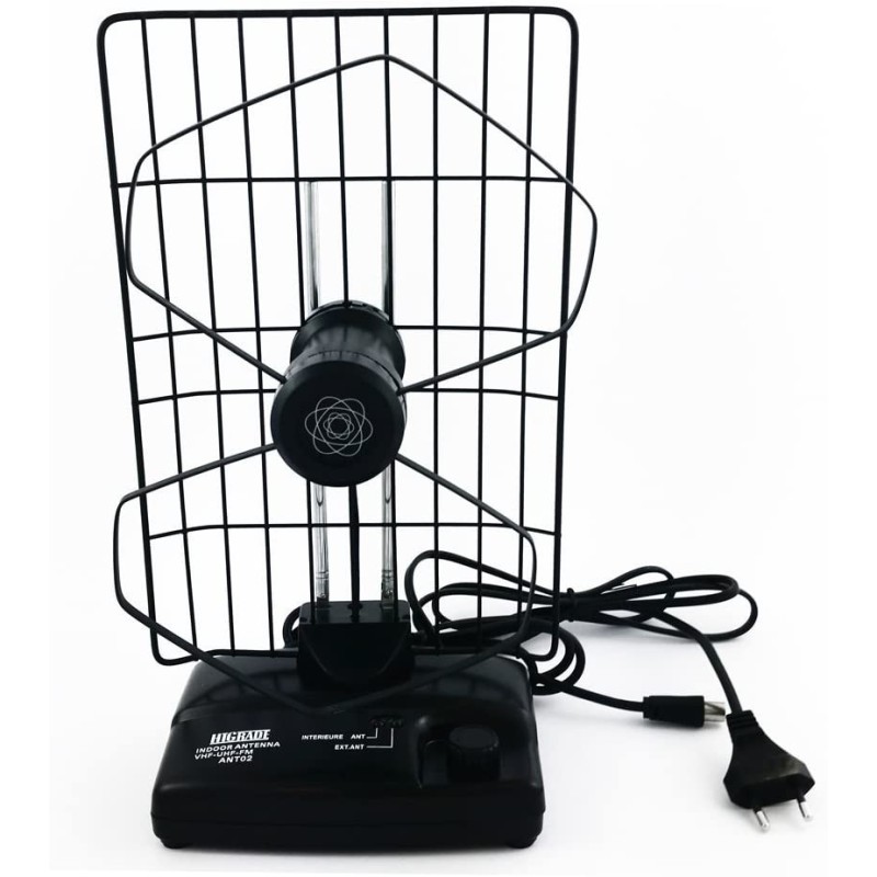 NuovaVideosuono ANT02 - Antenna TV interna Amplificata 39dB per DTT Digitale Terrestre, UFH/VHF, Nero