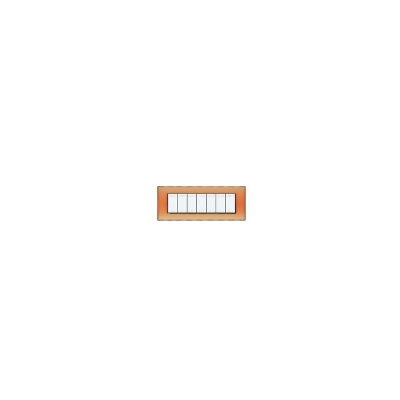 PLACCA  LIGHT 7 POSTI AMBRA OPALINO ( BTICINO cod. N4807AP )