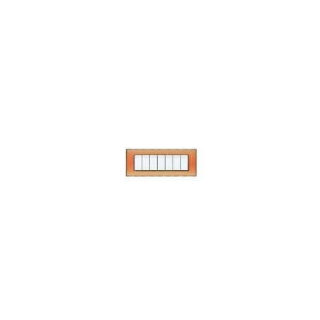 PLACCA  LIGHT 7 POSTI AMBRA OPALINO ( BTICINO cod. N4807AP )