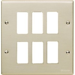 Bticino 506/6 - placca 6 posti (3+3) in alluminio anodizzato