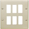 Bticino 506/6 - placca 6 posti (3+3) in alluminio anodizzato