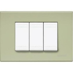 PLACCA 3 POSTI VERDE TE' SERIE LIGHT - BTICINO LEGRAND N4803VE  NUOVO