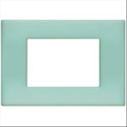 BTICINO N4803VP LIVING LIGHT PLACCA 3 MODULI VERDE OPALINO  NUOVO