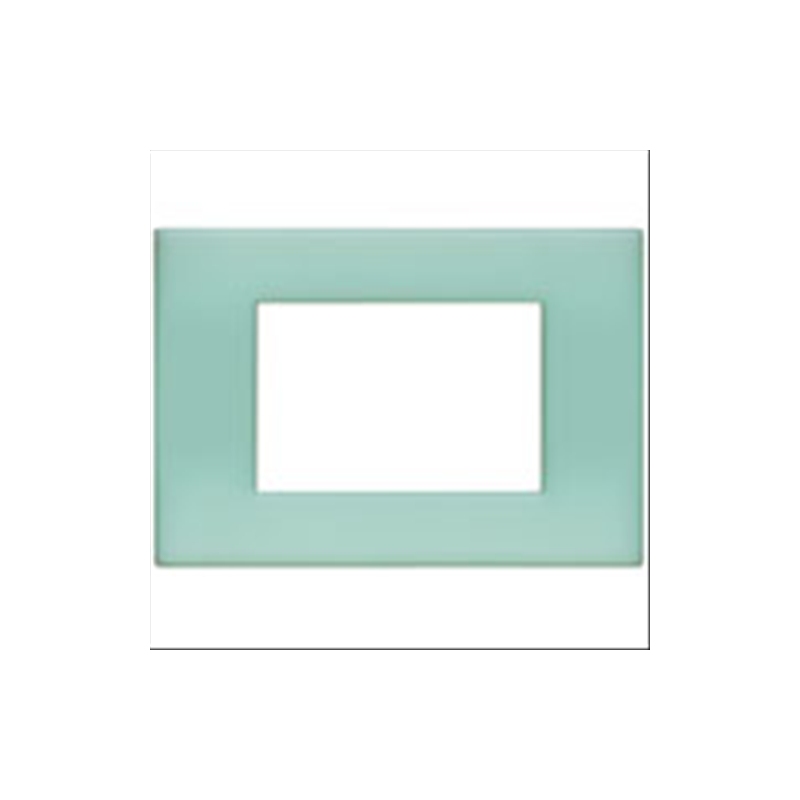BTICINO N4803VP LIVING LIGHT PLACCA 3 MODULI VERDE OPALINO  NUOVO