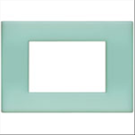 BTICINO N4803VP LIVING LIGHT PLACCA 3 MODULI VERDE OPALINO  NUOVO