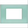 BTICINO N4803VP LIVING LIGHT PLACCA 3 MODULI VERDE OPALINO  NUOVO
