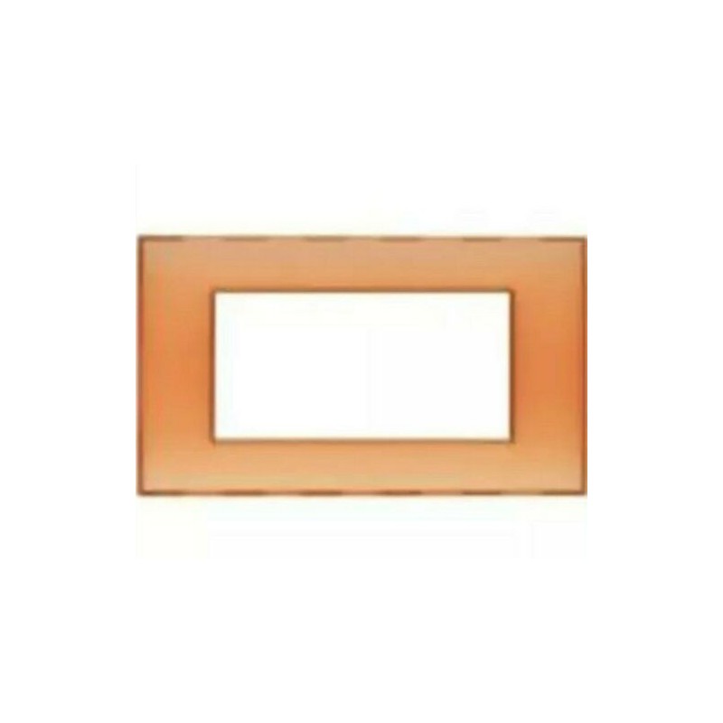 BTICINO LIVINGLIGHT N4804AP PLACCA 4 MODULI AMBRA OPALINO    NUOVO