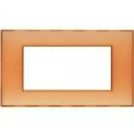 BTICINO LIVINGLIGHT N4804AP PLACCA 4 MODULI AMBRA OPALINO    NUOVO
