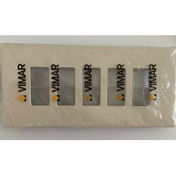 PLACCA 5 POSTI ALLUMINIO  ANODIZZATO SERIE 8000  VIMAR  NUOVO