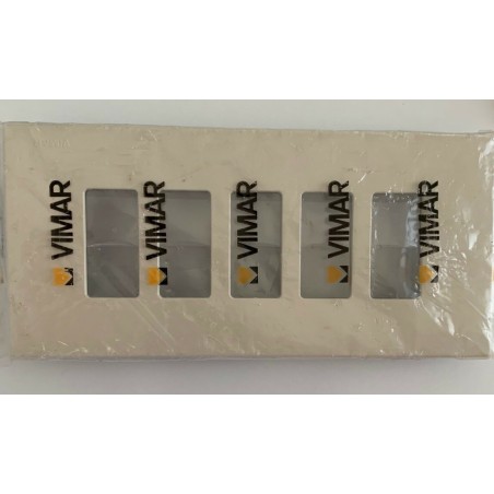 PLACCA 5 POSTI ALLUMINIO  ANODIZZATO SERIE 8000  VIMAR  NUOVO
