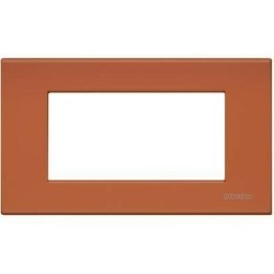 PLACCA 4 POSTI ROSSO GOMMA ( BTICINO LIGHT cod. N4804RE )   NUOVO