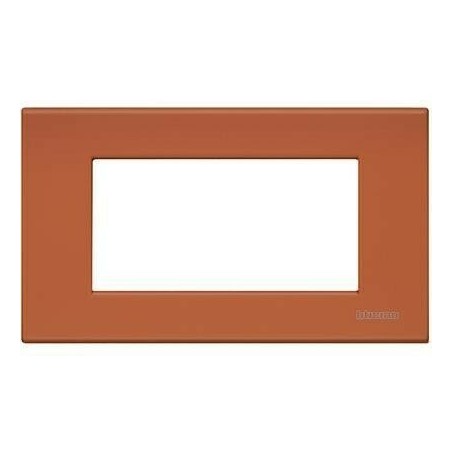 PLACCA 4 POSTI ROSSO GOMMA ( BTICINO LIGHT cod. N4804RE )   NUOVO