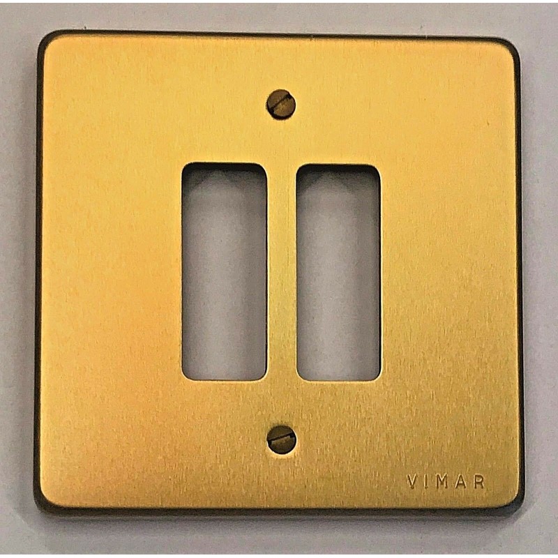 PLACCHA VIMAR STELVIO  7092  2 FORI ORO GOLD  NUOVO