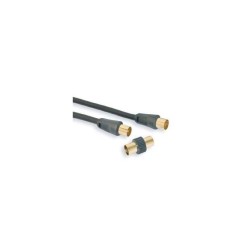 Cavo Antenna Alta Qualità spina / presa + 1 adattatore m/m - 3 mt. COD 9/53  NUOVO