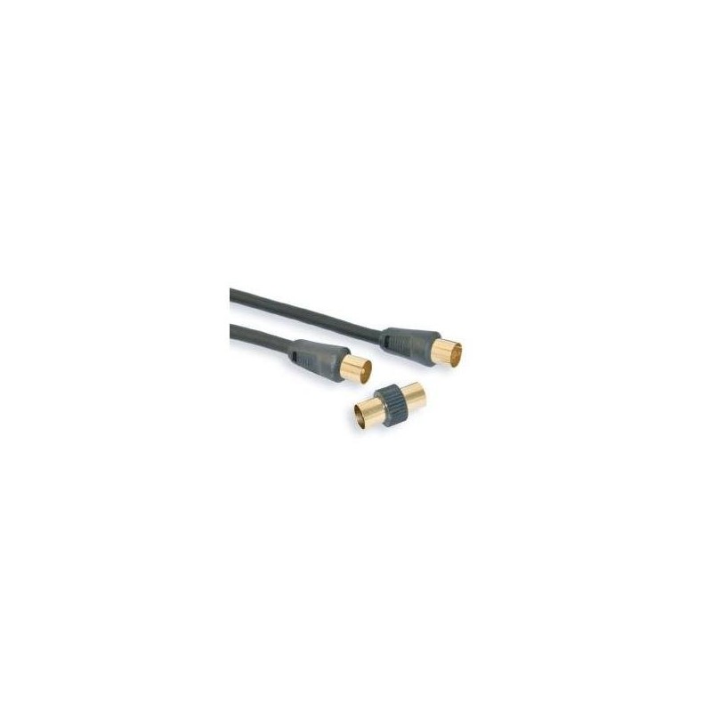 Cavo Antenna Alta Qualità spina / presa + 1 adattatore m/m - 3 mt. COD 9/53  NUOVO