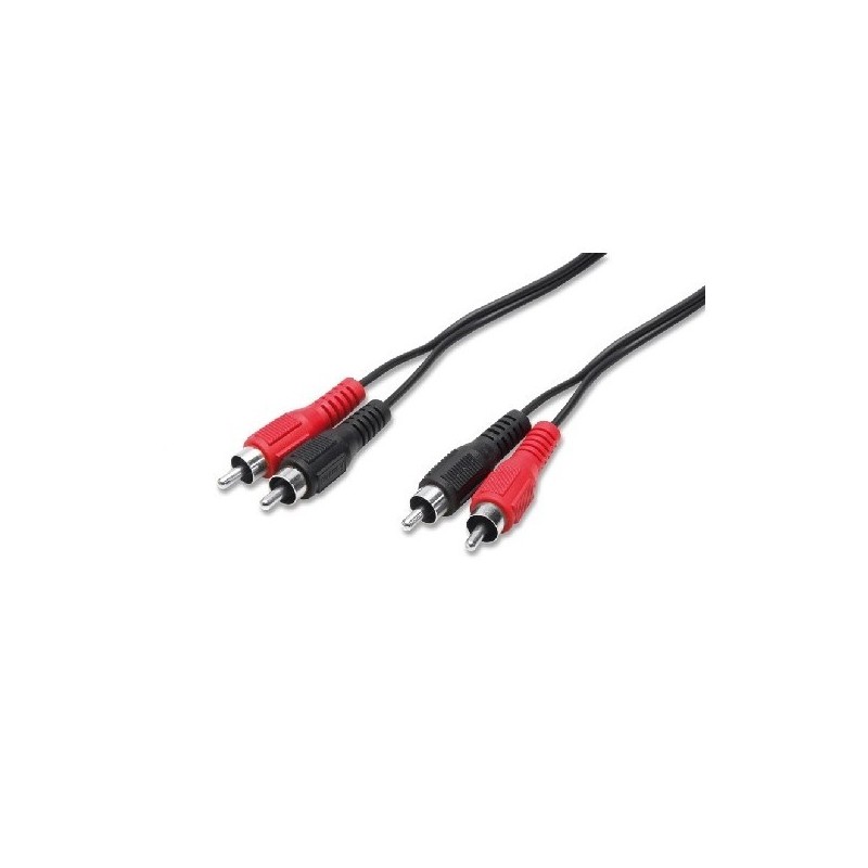 Cavo audio 2 spine rca m maschio + 2 spine rca m maschio - 2,5 mt  COD 3/08  NUOVO