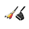Cavo scart 3 rca audio e video con commutatore in out ingresso uscita 1,5 mt  COD 11/03 NUOVO