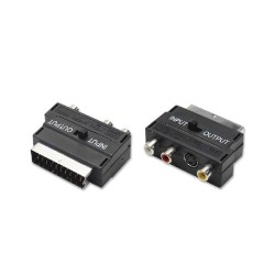 Adattatore scart s-vhs + rca con commutatore entrata uscita in out  COD 11/19  NUOVO