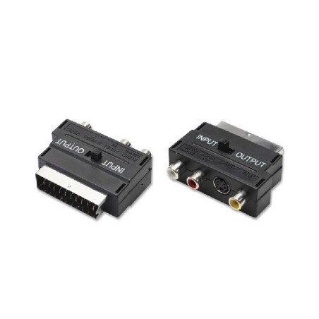 Adattatore scart s-vhs + rca con commutatore entrata uscita in out  COD 11/19  NUOVO