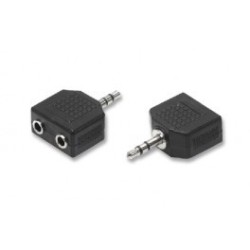 Sdoppiatore adattatore spina jack maschio 3,5 m + 2 prese  jack 3,5 femmina COD 5/03  NUOVO