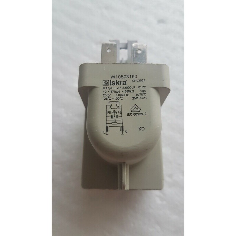 Condensatore  ISKRA W10503160 PER LAVATRICE WHIRLPOOL  DLC8012  USATO