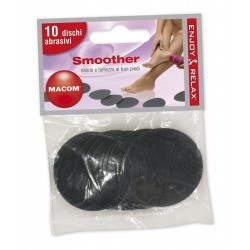 MACOM 904 Dischetti Ricambio per Smoother Sensation, Confezione 10 Dischetti Abrasivi, Neri