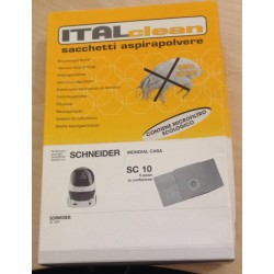 SACCHETTI ASPIRAPOLVERE ITALCLEAN SCHNEIDER (COD SC 10) - 5 PEZZI  NUOVO