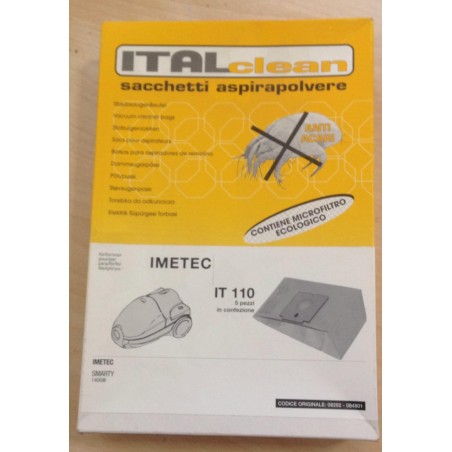 SACCHETTI ASPIRAPOLVERE ITALCLEAN IMETEC (COD IT 110) - 5 PEZZI  NUOVO