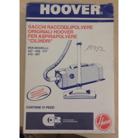 SACCHETTI ASPIRAPOLVERE ORIGINALI HOOVER "CILINDRI"COMPATIBILI CON VARI MODELLI (COD 10252) - 10 PEZZI  NUOVO
